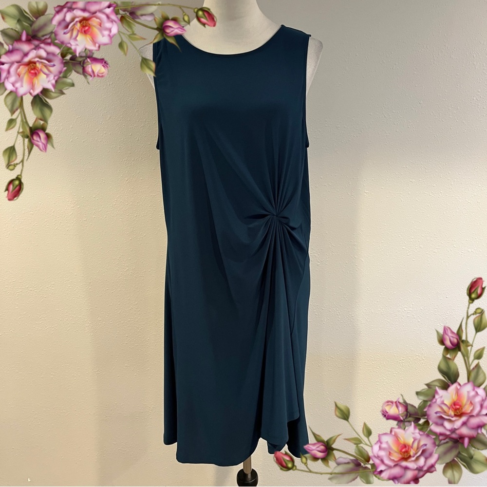 Elegant green Teal Sleeveless stretchy mini Dress‎ size 14